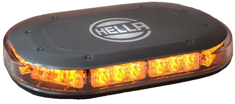 H27996001 – HELLA Warning Light, Micro Light Bar Permanent Mount LED Amber Lens 23 Selectable Patterns 12-24 Volt